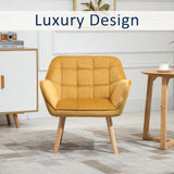 Velvet Accent Chair 67cm Wide With Wooden Legs - Velmora