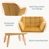 Velvet Accent Chair 67cm Wide With Wooden Legs - Velmora