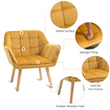 Velvet Accent Chair 67cm Wide With Wooden Legs - Velmora