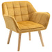Velvet Accent Chair 67cm Wide With Wooden Legs - Velmora