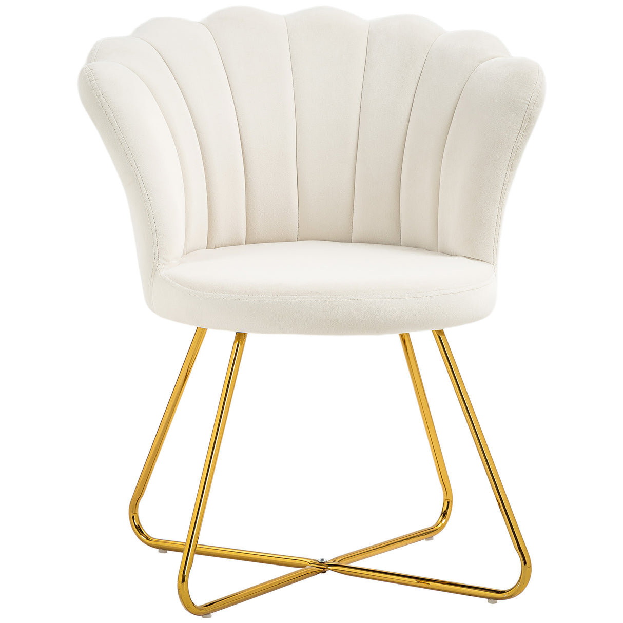 Velvet Accent Chair 69cm Wide Lotus Petal Design - Velmora
