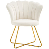 Velvet Accent Chair 69cm Wide Lotus Petal Design - Velmora