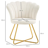 Velvet Accent Chair 69cm Wide Lotus Petal Design - Velmora