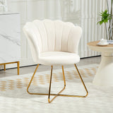 Velvet Accent Chair 69cm Wide Lotus Petal Design - Velmora
