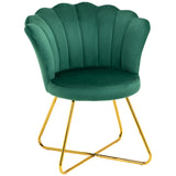 Velvet Accent Chair 69cm Wide Lotus Petal Design - Velmora