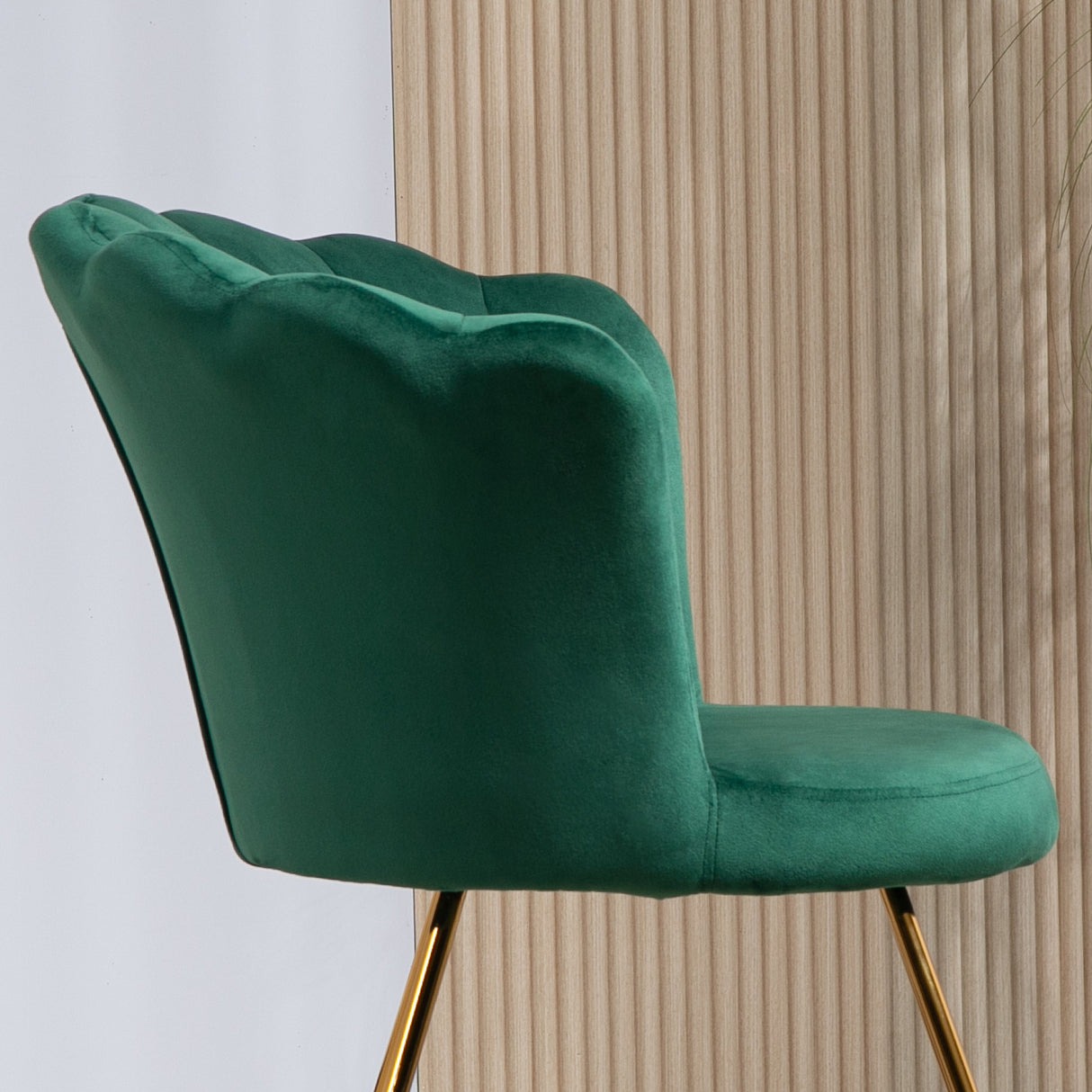 Velvet Accent Chair 69cm Wide Lotus Petal Design - Velmora