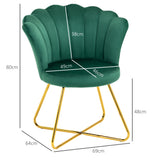 Velvet Accent Chair 69cm Wide Lotus Petal Design - Velmora