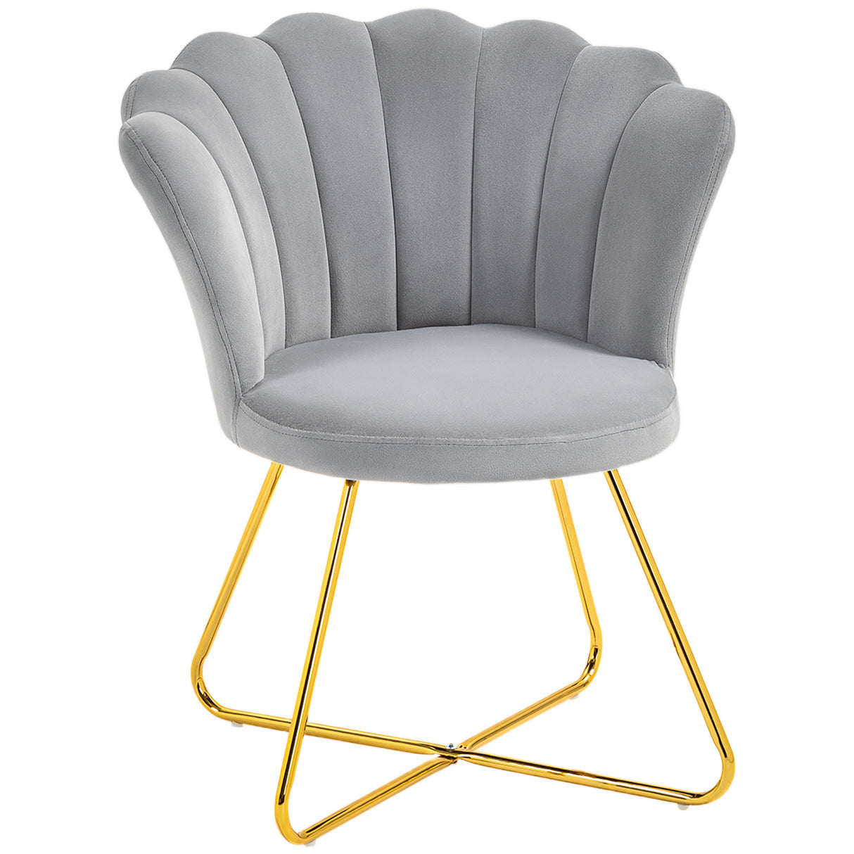 Velvet Accent Chair 69cm Wide Lotus Petal Design - Velmora
