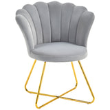 Velvet Accent Chair 69cm Wide Lotus Petal Design - Velmora
