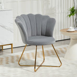 Velvet Accent Chair 69cm Wide Lotus Petal Design - Velmora