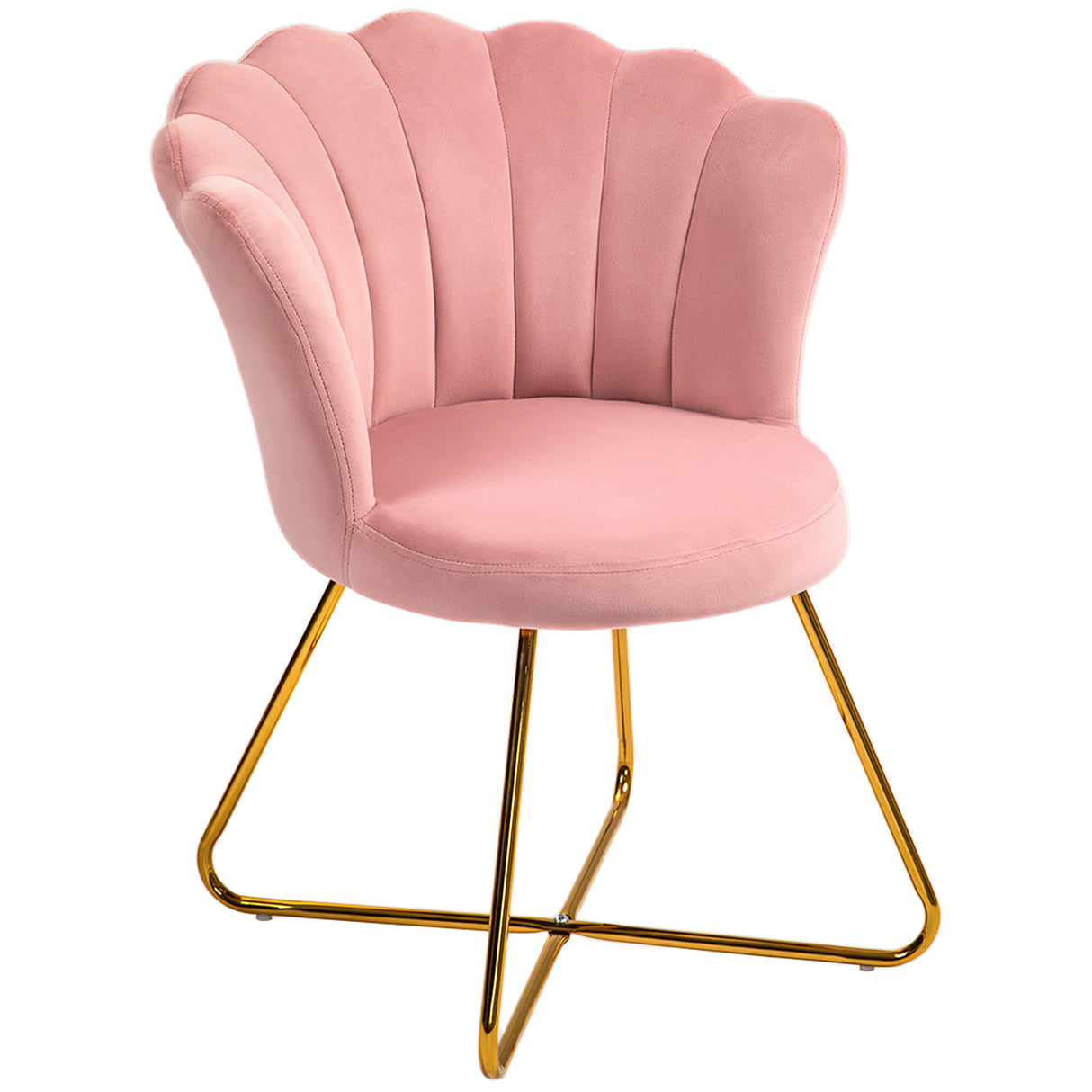 Velvet Accent Chair 69cm Wide Lotus Petal Design - Velmora
