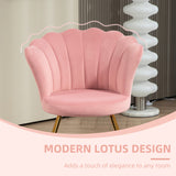 Velvet Accent Chair 69cm Wide Lotus Petal Design - Velmora