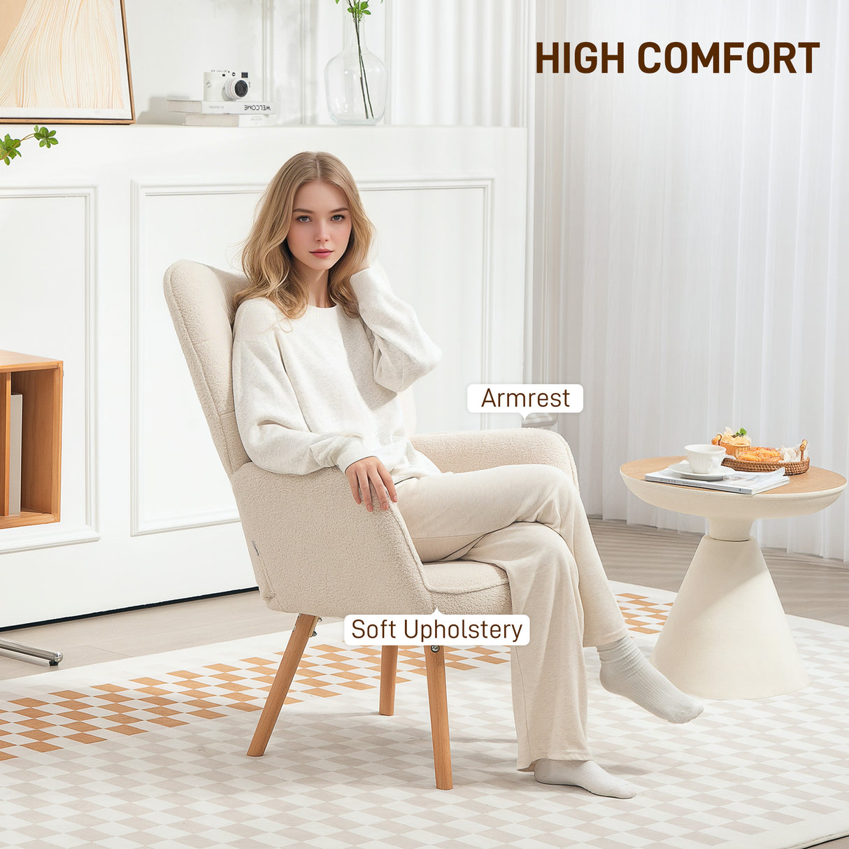 Velvet Accent Chair 71cm Wide - Velmora