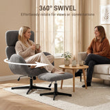 Velvet Accent Chair 71cm Wide With Footstool - Velmora