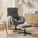 Velvet Accent Chair 71cm Wide With Footstool - Velmora
