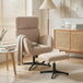 Velvet Accent Chair 71cm Wide With Footstool - Velmora