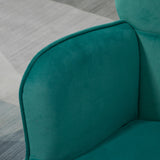 Velvet Accent Chair 71cm Wide With Ottoman - Velmora