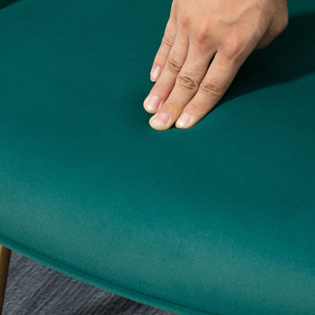 Velvet Accent Chair 71cm Wide With Ottoman - Velmora
