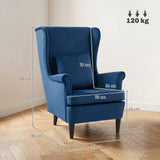 Velvet Accent Chair 75cm Wide - Velmora
