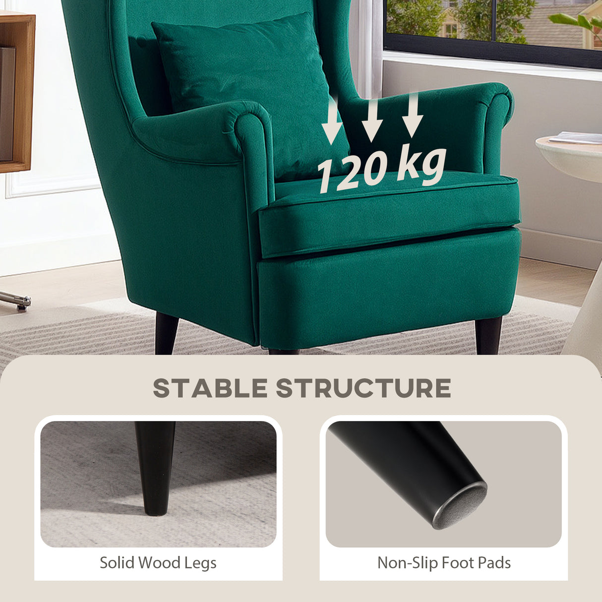 Velvet Accent Chair 75cm Wide - Velmora
