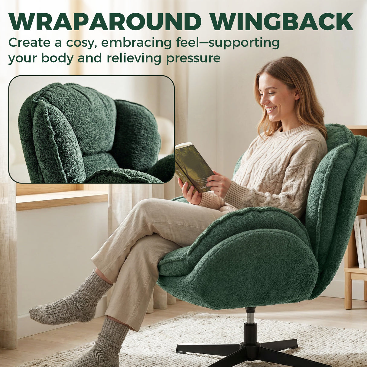 Velvet Accent Chair 76cm Wide - Velmora