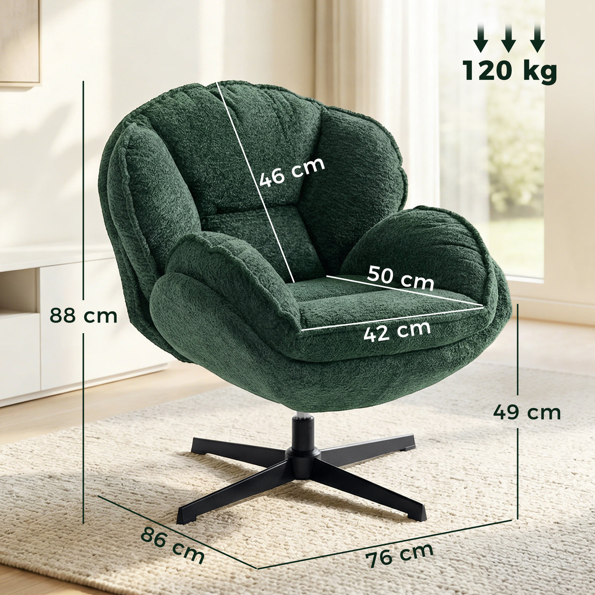 Velvet Accent Chair 76cm Wide - Velmora