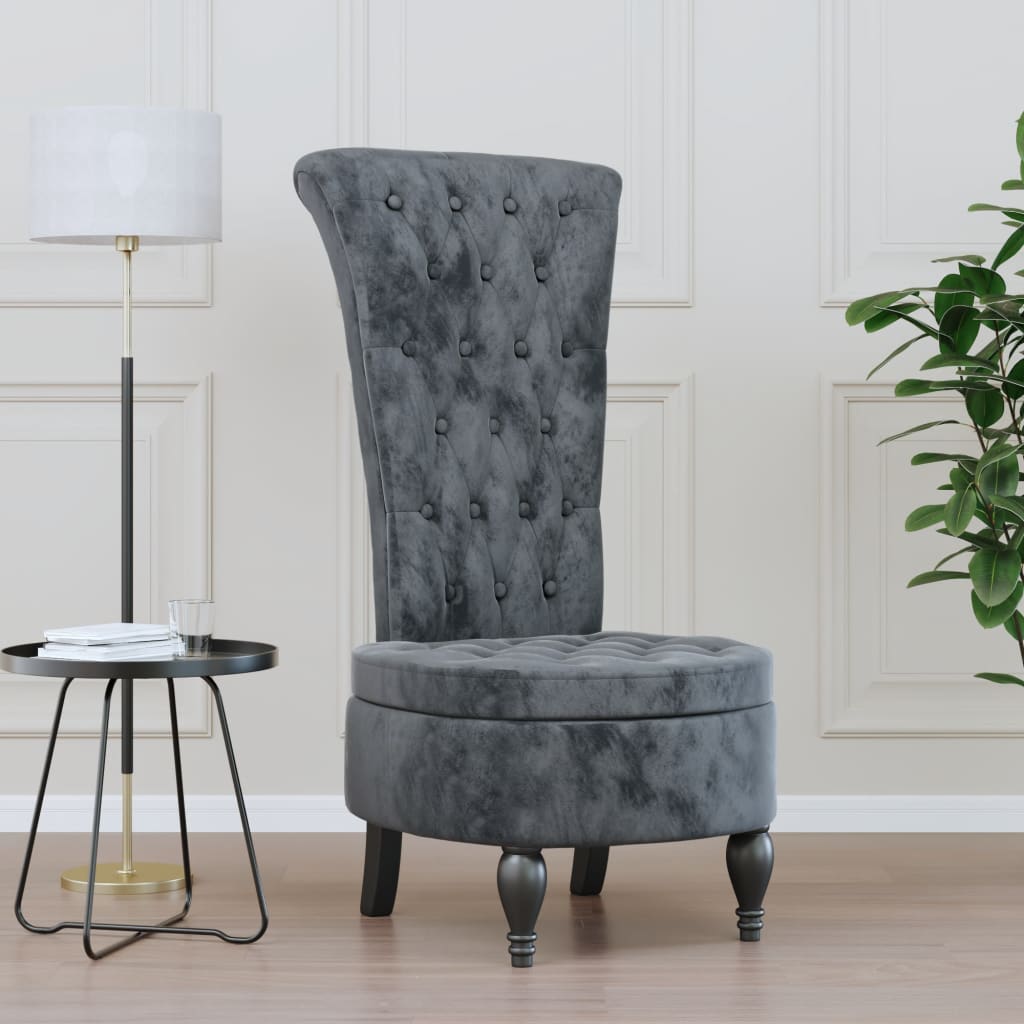 Velvet Accent Chair High Back Button Design - Vantage Home