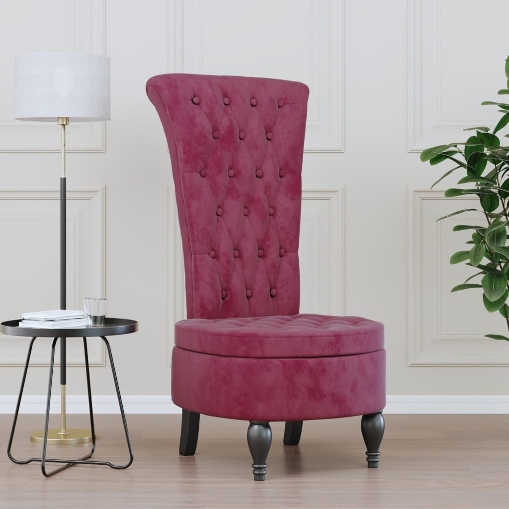 Velvet Accent Chair High Back Button Design - Vantage Home