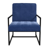 Velvet Accent Chair With Black Metal Frame - Chance