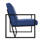 Velvet Accent Chair With Black Metal Frame - Chance