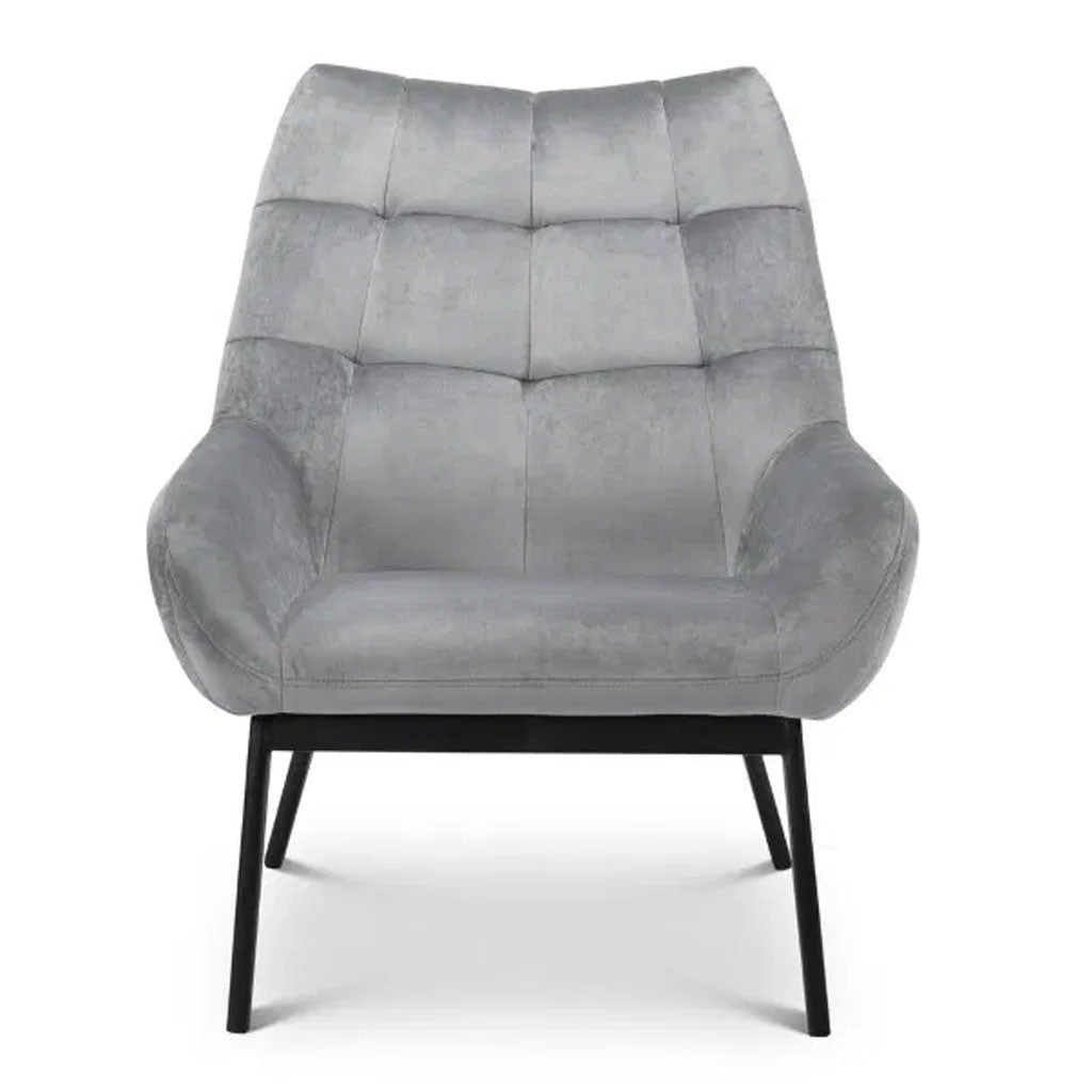 Velvet Accent Chair With Metal Frame - Lucerne