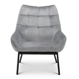 Velvet Accent Chair With Metal Frame - Lucerne