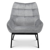 Velvet Accent Chair With Metal Frame - Lucerne