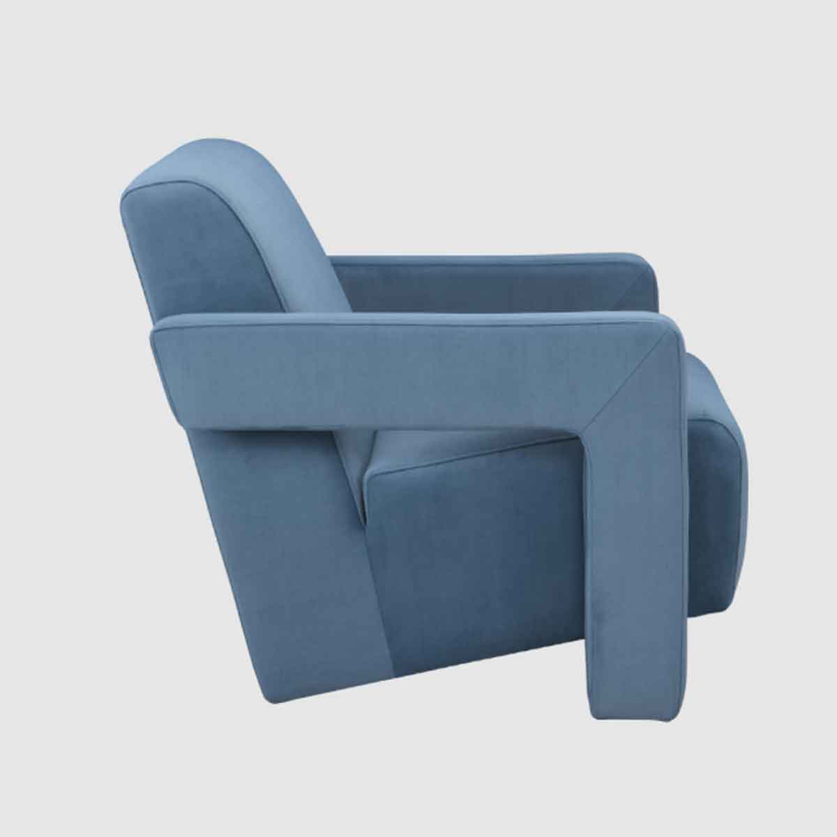Velvet Armchair 84cm Wide Angular - Apex