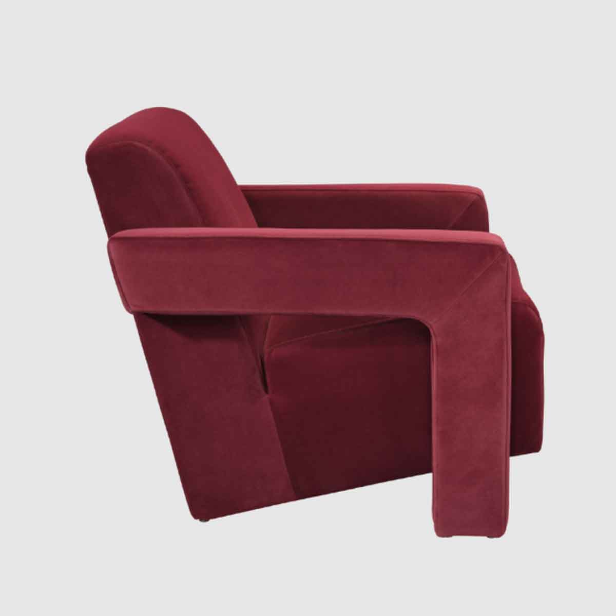 Velvet Armchair 84cm Wide Angular - Apex