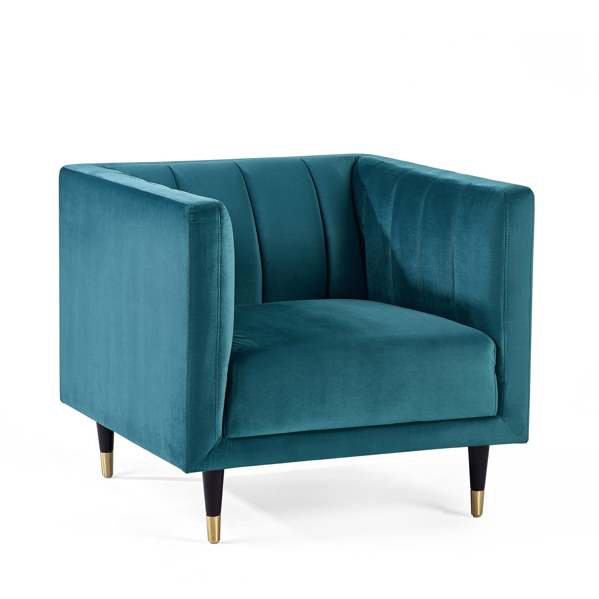 Velvet Armchair Scalloped Back - Salma