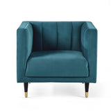 Velvet Armchair Scalloped Back - Salma