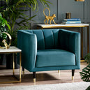 Velvet Armchair Scalloped Back - Salma