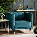 Velvet Armchair Scalloped Back - Salma