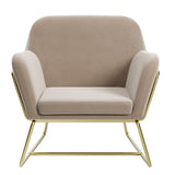 Velvet Armchair With Gold Frame - Charles