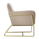 Velvet Armchair With Gold Frame - Charles