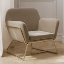 Velvet Armchair With Gold Frame - Charles