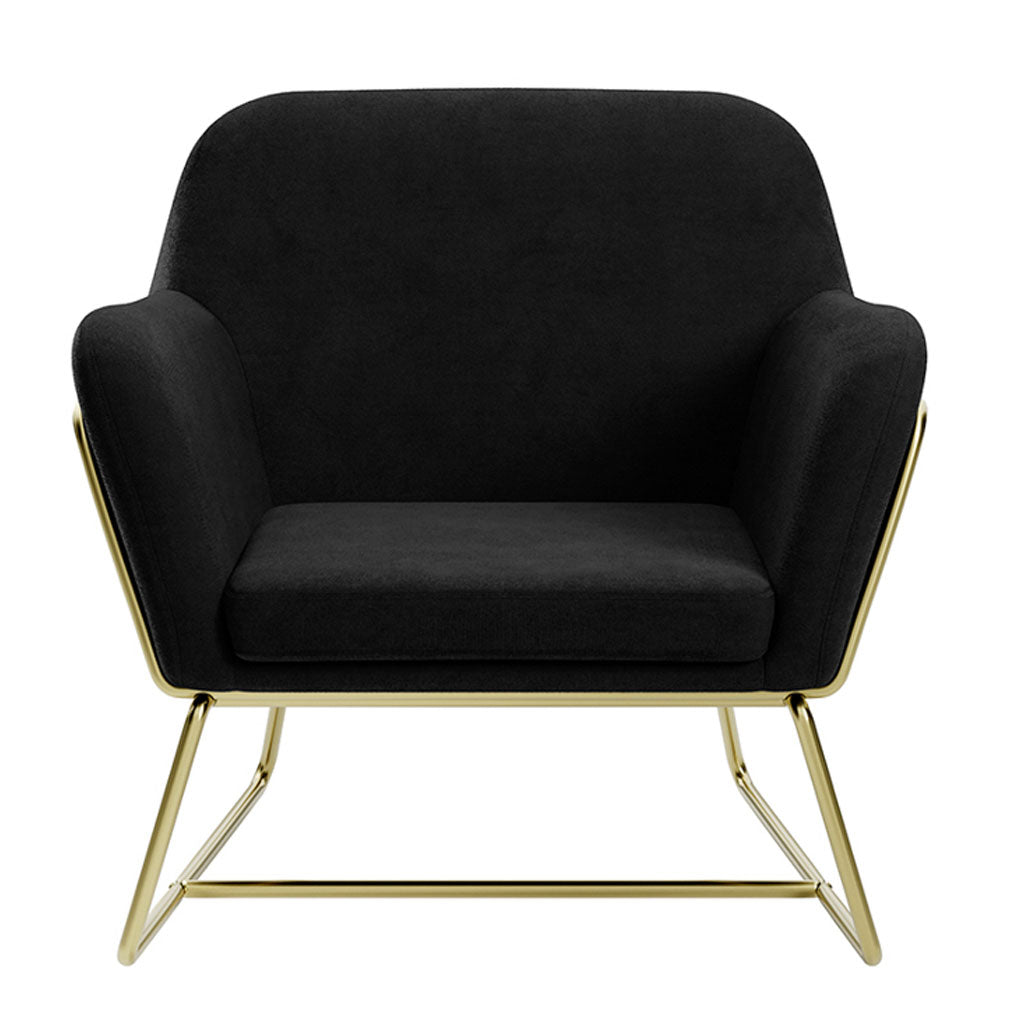 Velvet Armchair With Gold Frame - Charles