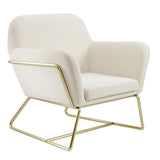Velvet Armchair With Gold Frame - Charles