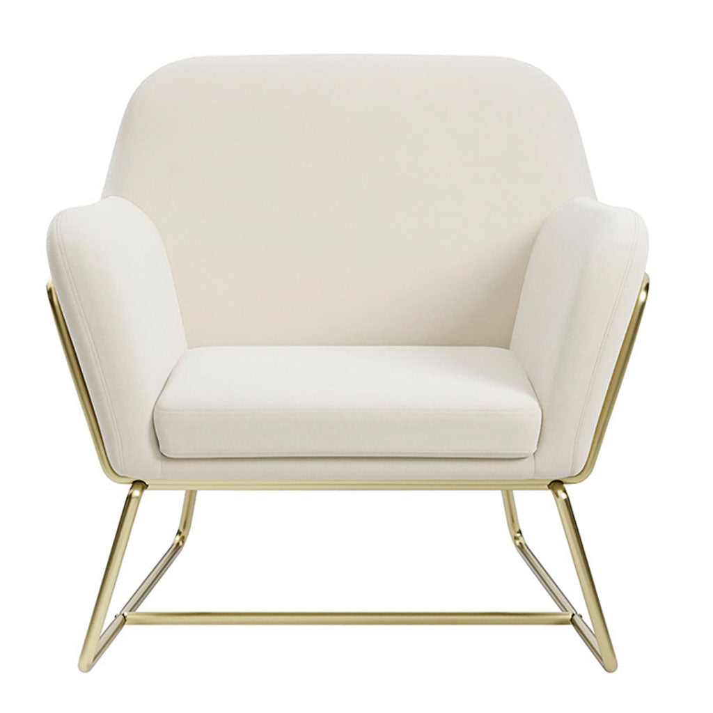 Velvet Armchair With Gold Frame - Charles