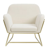Velvet Armchair With Gold Frame - Charles