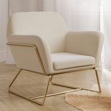 Velvet Armchair With Gold Frame - Charles