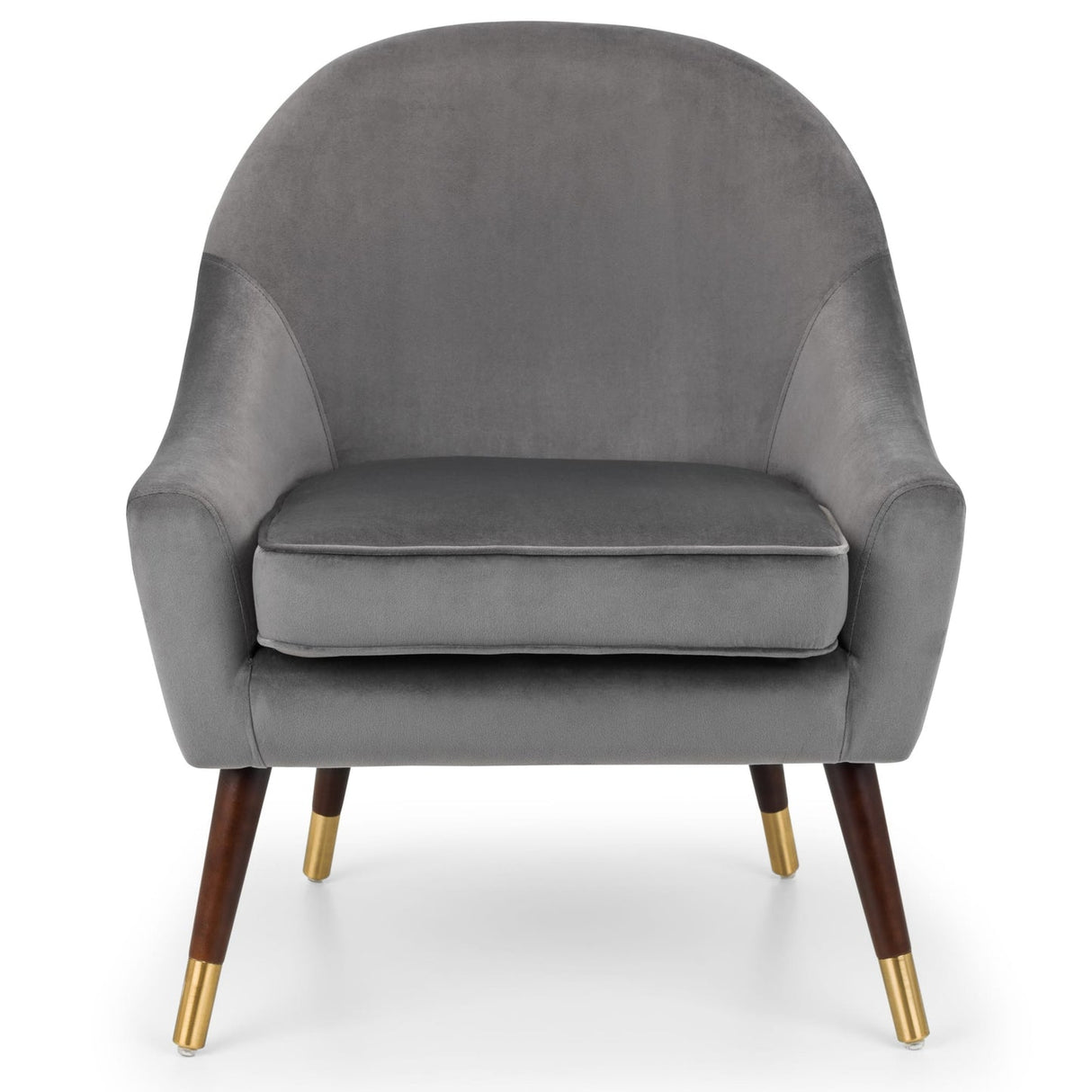 Velvet Armchair With Oak Gold Legs - Elliot