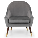 Velvet Armchair With Oak Gold Legs - Elliot