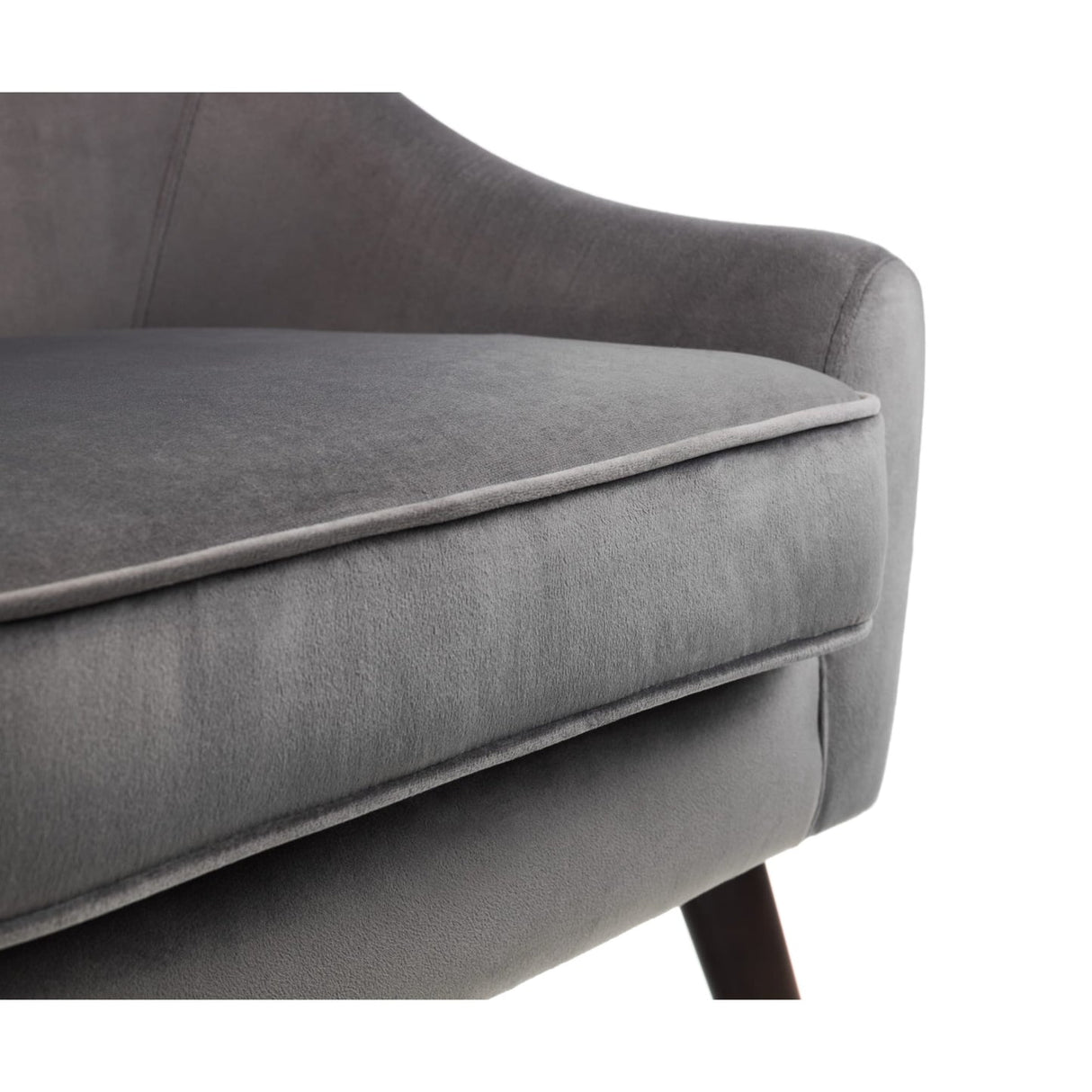 Velvet Armchair With Oak Gold Legs - Elliot